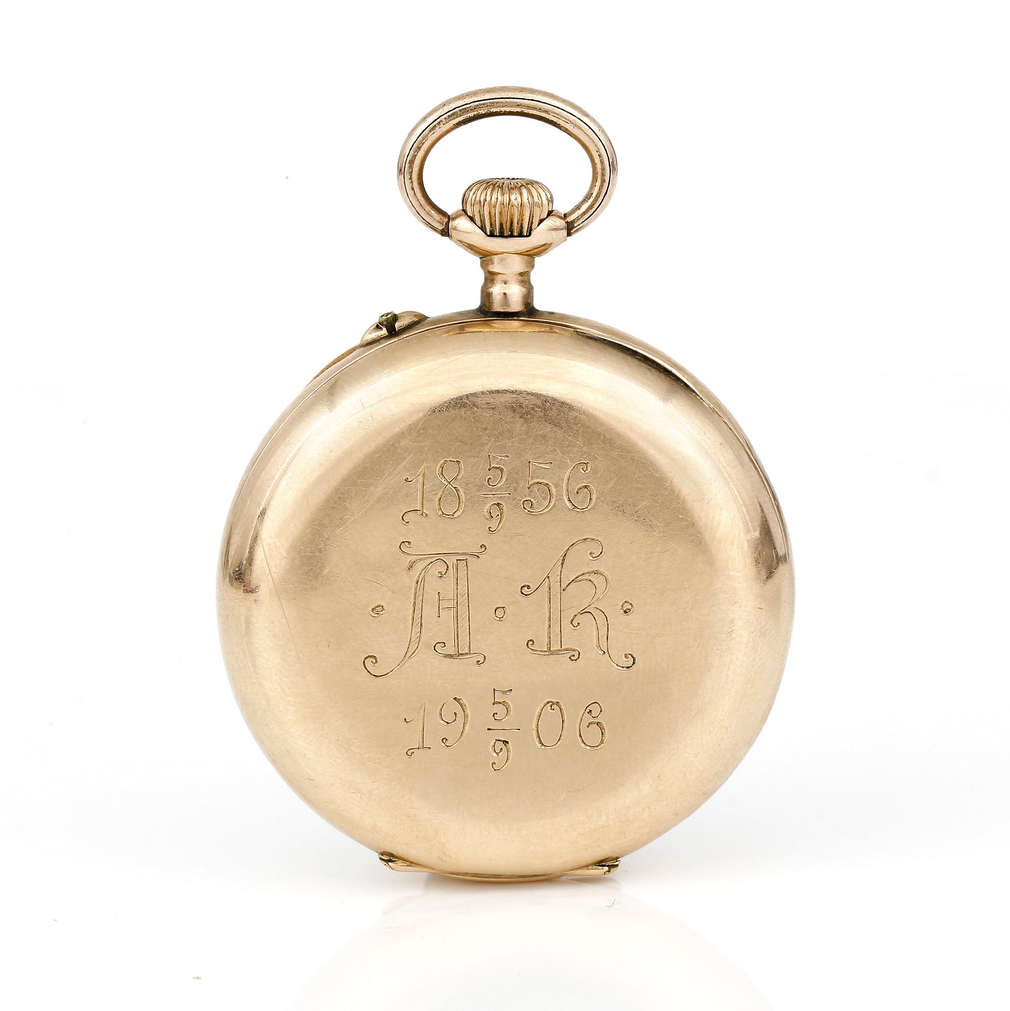 FICKUR, 14K guld och gulmetall, Schweiz, omkring sekelskiftet 1900.
