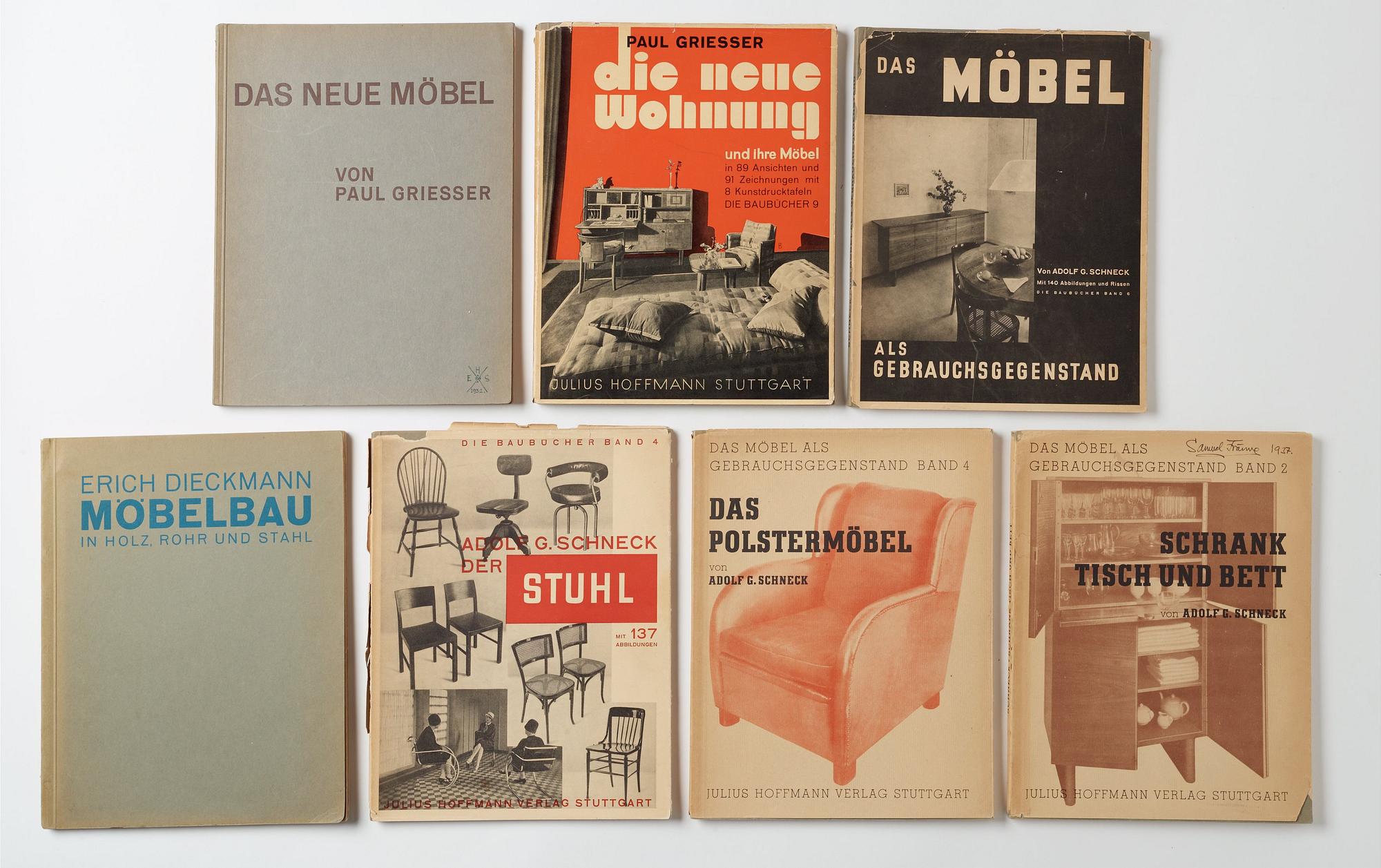 PAUL GRIESSER, ADOLF G. SCHNECK och ERICH DIECKMANN. 7 vol, bl.a. 'Der Stuhl'.