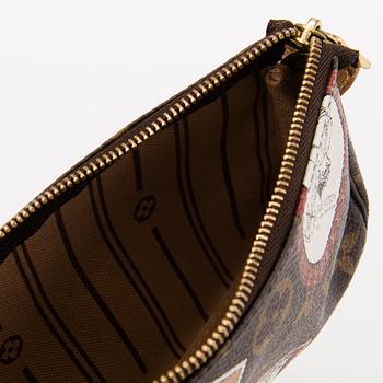 LOUIS VUITTON Silk Scarf with Monogram Patch Mini Pochette Bag.