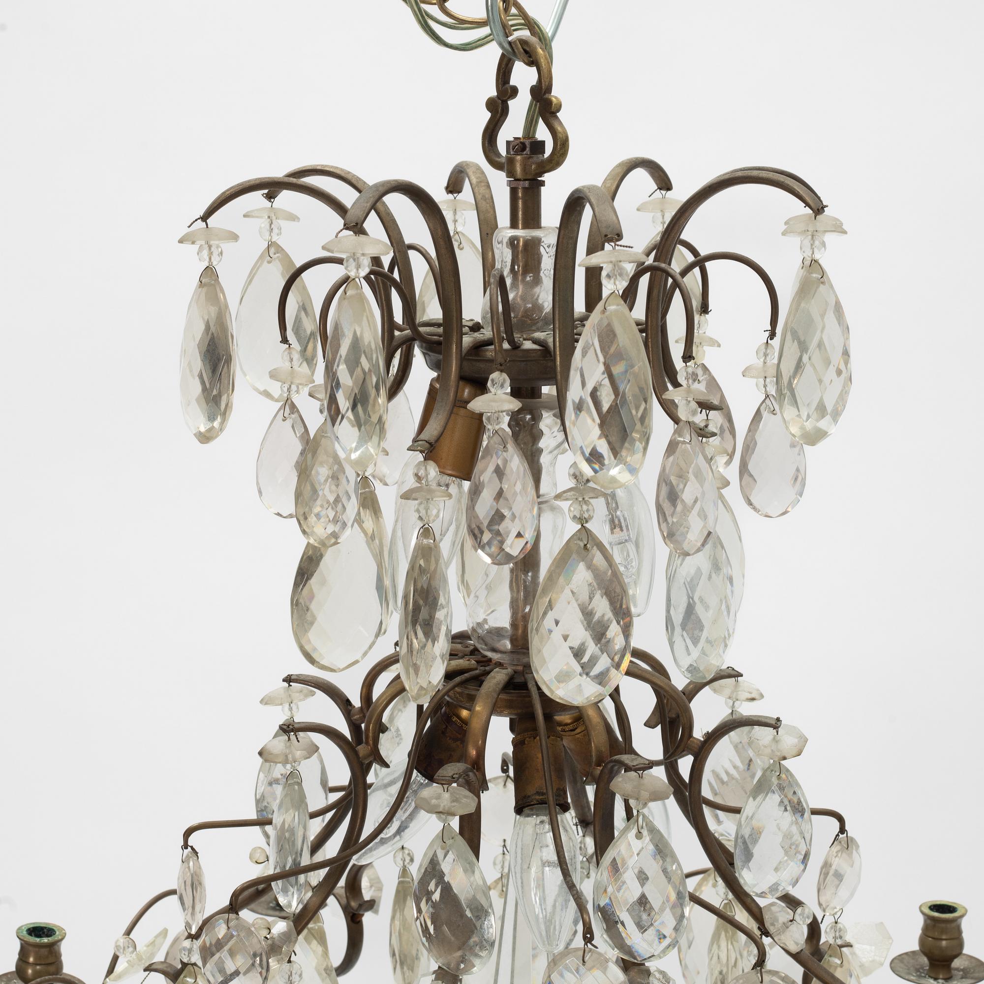 A rococo stye chandelier from around the year 1900.