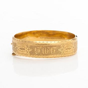 Anders Wilhelm Felixzon, armring, 18K guld, Lovisa 1869.