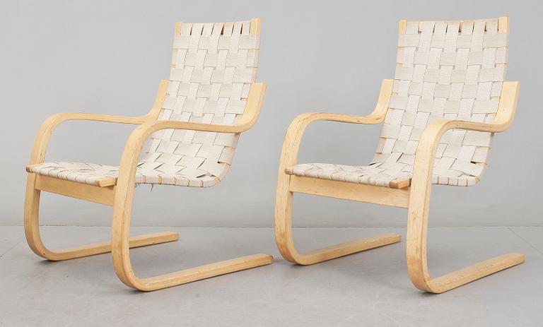 FÅTÖLJER, ett par, "406", Alvar Aalto, Finland, 1900-talets slut.