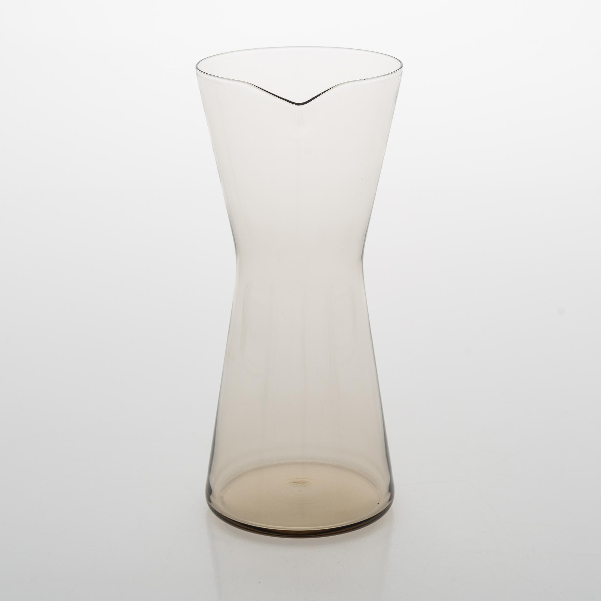 Kaj Franck,  Six '2744' drinking glasses for and Nuutajärv, 1950's. Jug '1610' for Iittala new production.