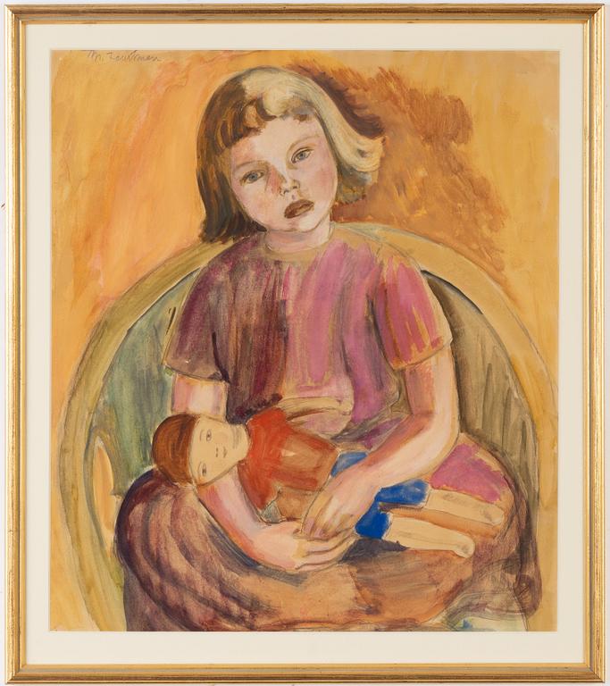 Mollie Faustman, gouache, signed.