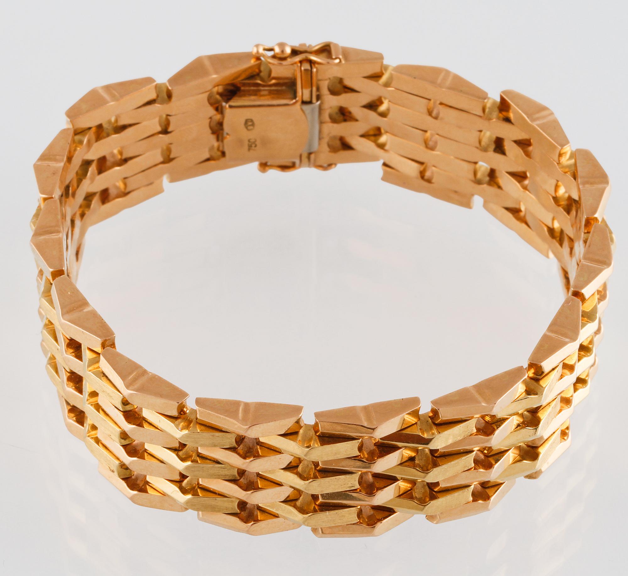 ARMBAND, 18K guld, Vicenza, Italien. Vikt 58,9 gram.