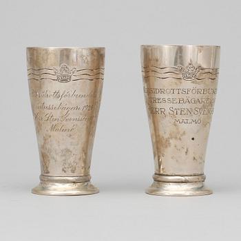 PARTI SILVER, 6 delar, bland annat CG Hallberg, samtliga från 1900-talets första hälft. Totalvikt ca 800 gram.