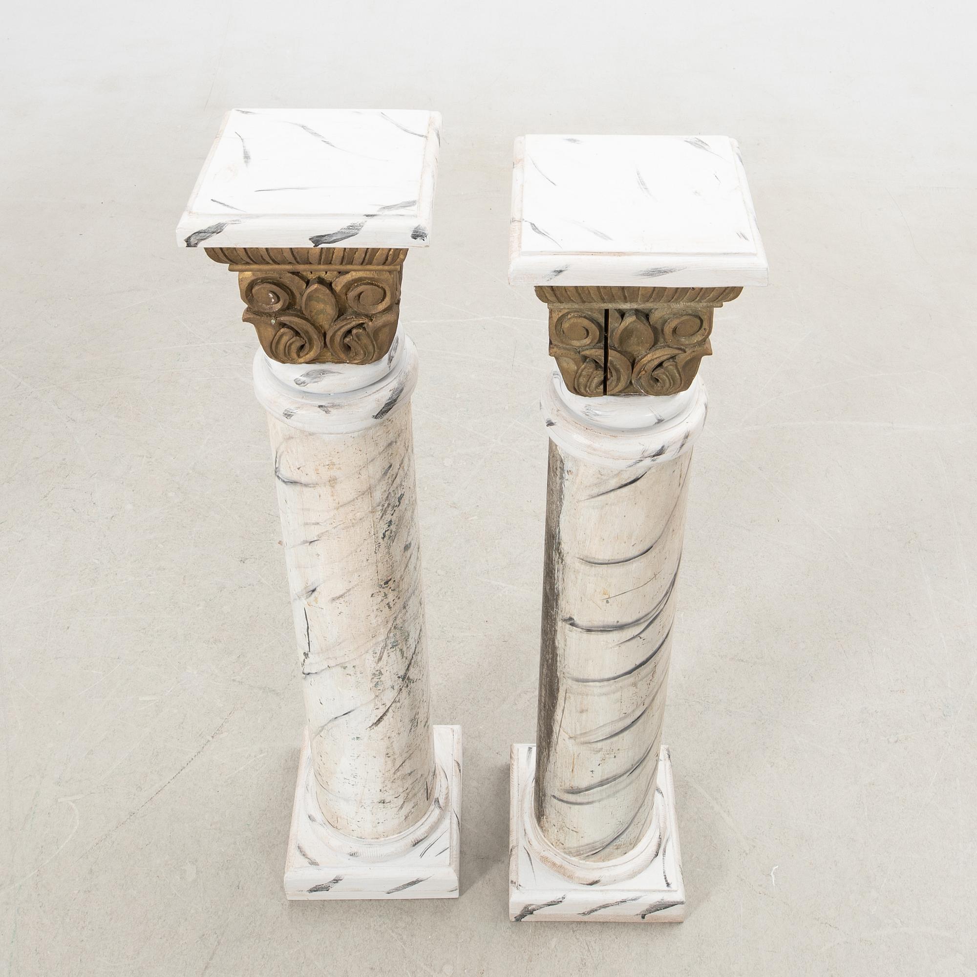 Pedestals, a pair, first half/mid 20th century.