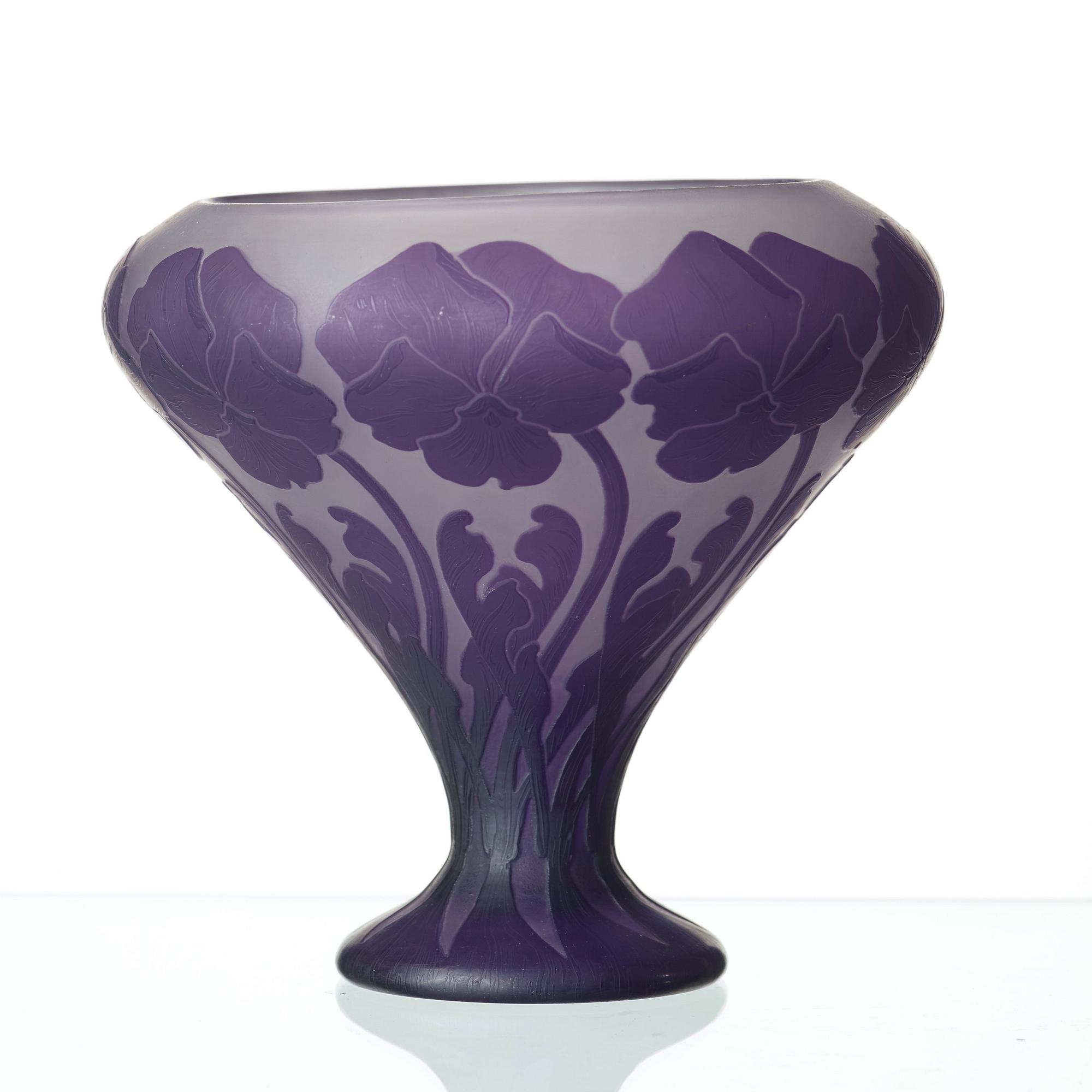 Karl Lindeberg, an Art Nouveau cameo glass vase, Kosta.