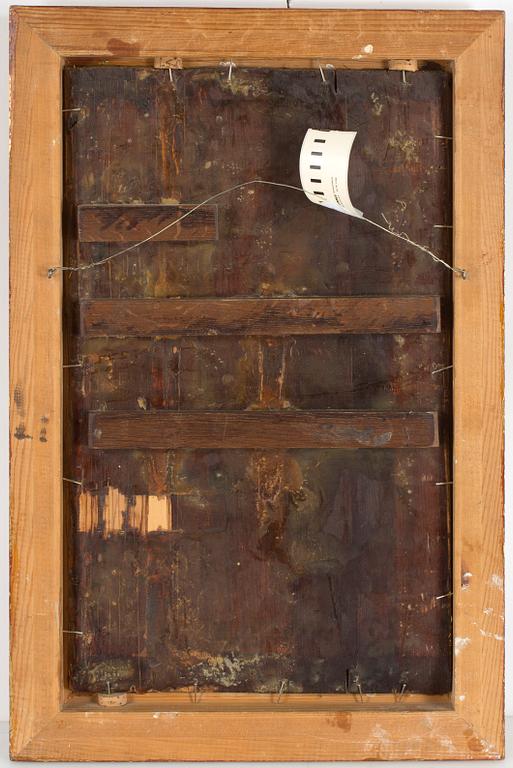 OKÄND KONSTNÄR, olja på pannå, signerad med monogram PS, 1800-tal.