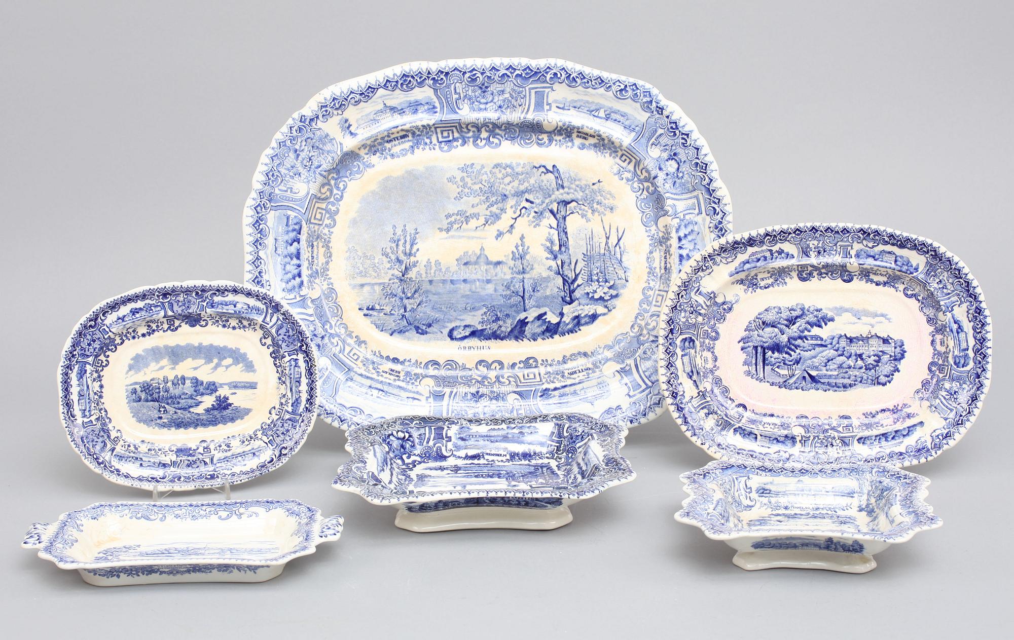 SERVIS, 50 delar. Flintgods, "Svenska Slott", Rörstrand.