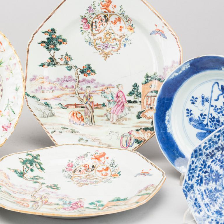 SIX PLATES QING DYNASTY, 18TH CENTURY.