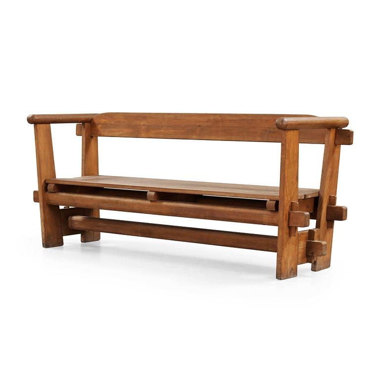 Axel Einar Hjorth, a stained pine sofa, 'Skoga', Nordiska Kompaniet, Sweden 1930's.