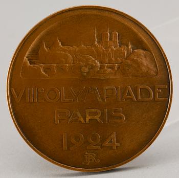 MEDALJ, brons, sommarolympiaden i Paris 1924.