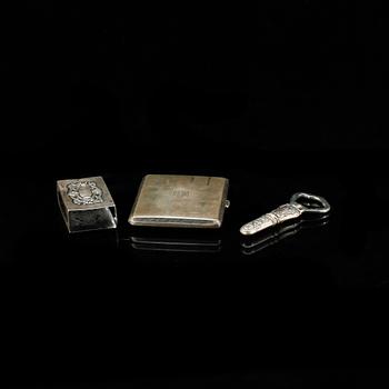 PARTI SILVER, 3 delar, utländska stämplar, 1900-talets början. Total vikt ca 135 g.