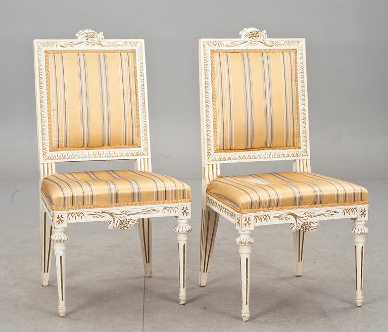 STOLAR, ett par. Gustaviansk stil, Lindometyp, sekelskiftet 1900.