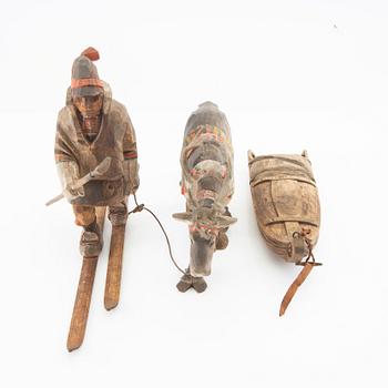 Sami, wood, 3 parts, indistinctly signed M Lenius?.