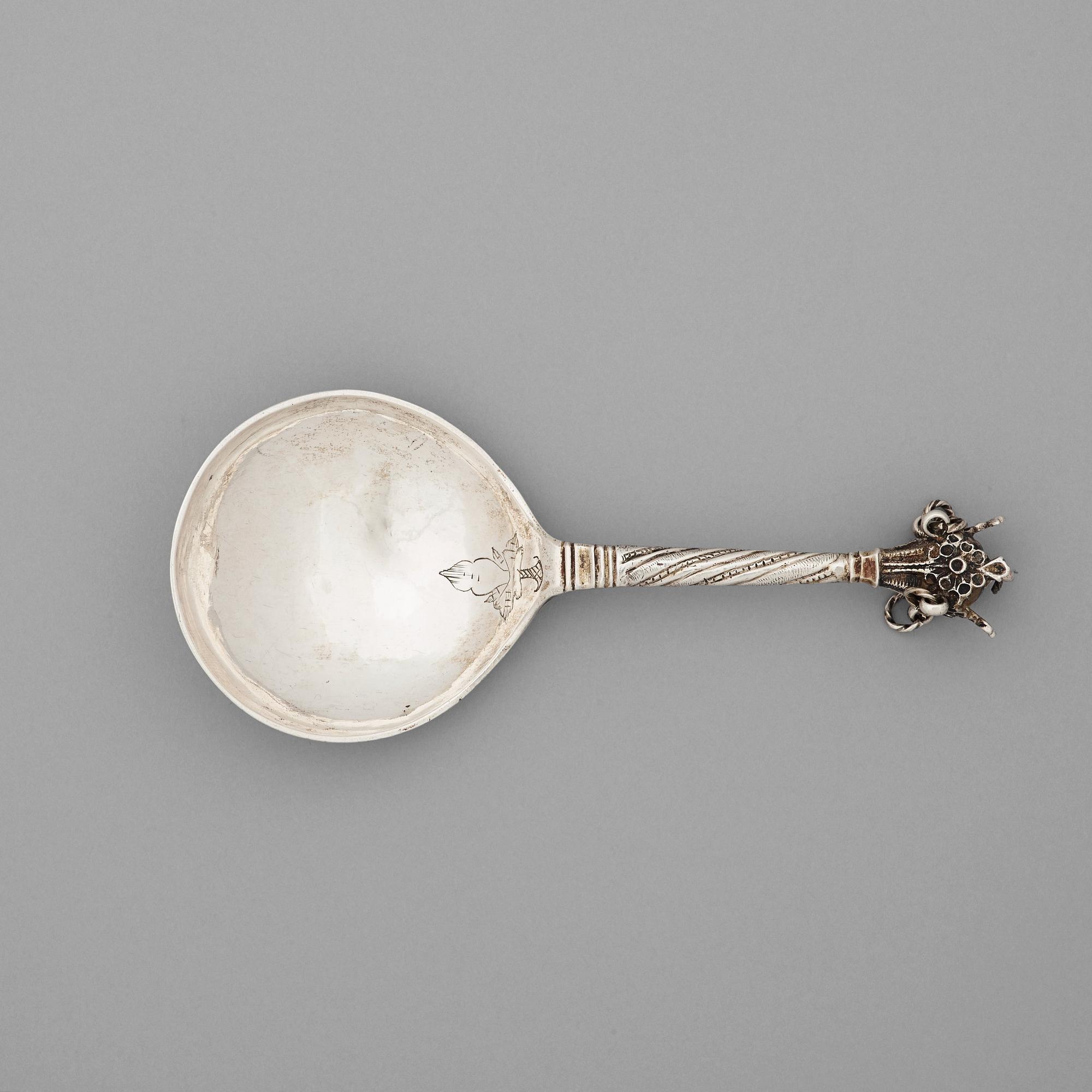 A Swedish mid 18th century silver spoon, marks of Lars Holmström, Lund (1747-1772 (1779)).