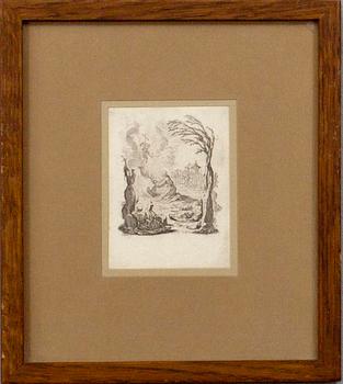 JACQUES CALLOT (FRANKRIKE), kopparstick, plåtsign., 5 st. 1600/1700 -tal.