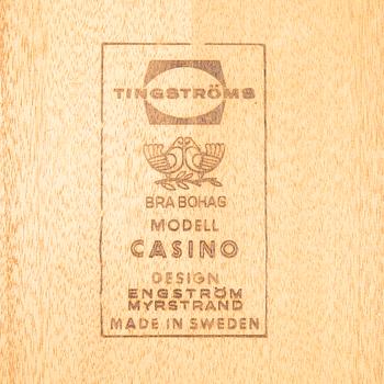 Sven Engström and Gunnar Myrstrand, a pair of oak bedside tables, "Casino", Tingströms, Bra Bohag, 1960s.