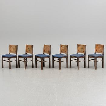 A set of six swedish chairs, probably 1930s.