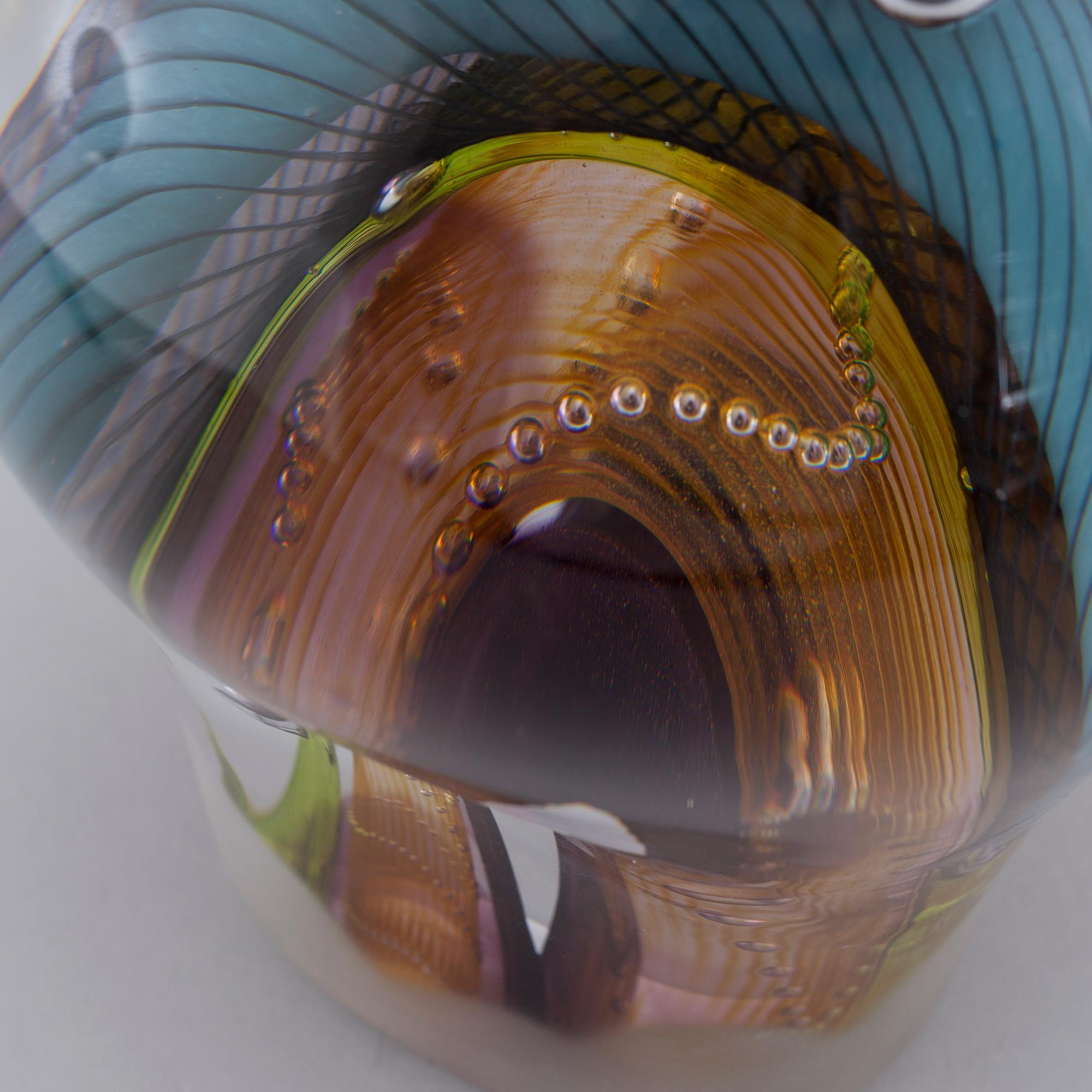 A unique object, designed by Monica Backström for Kosta, signed.