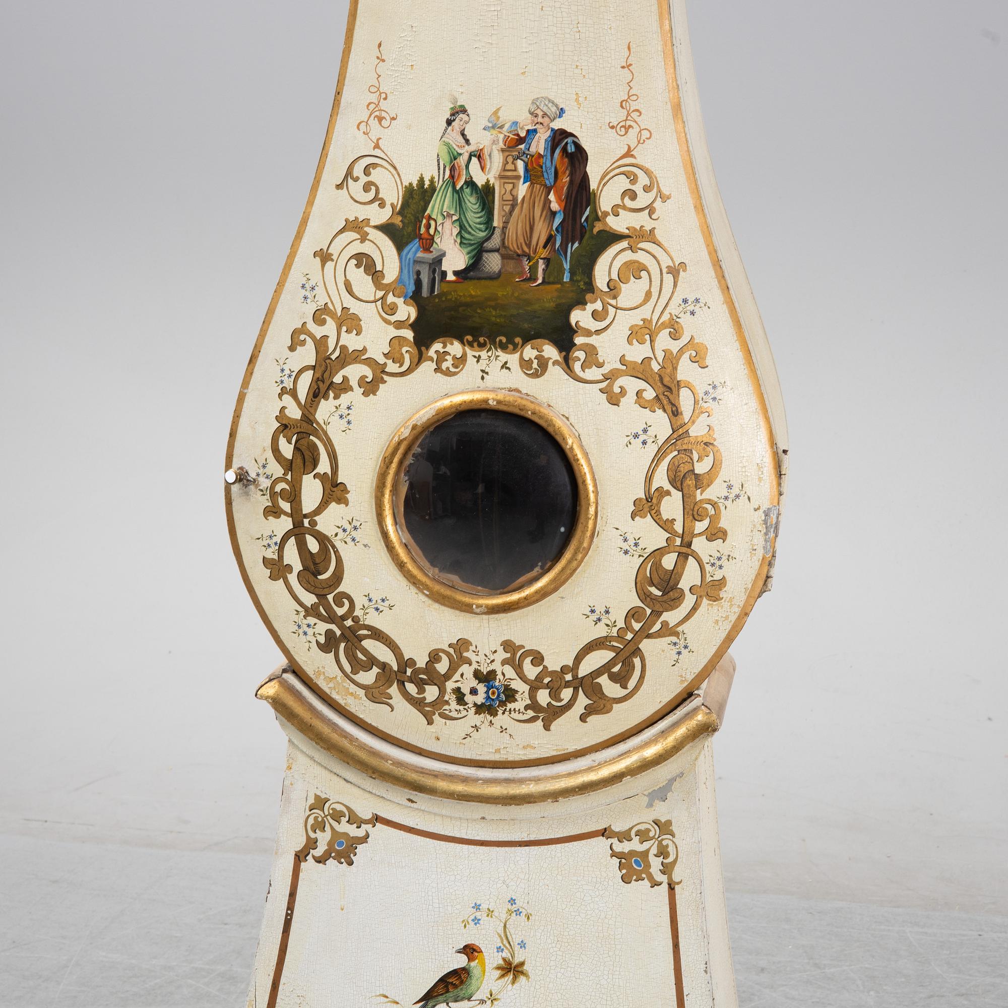 An 18th Century painted long case clock.