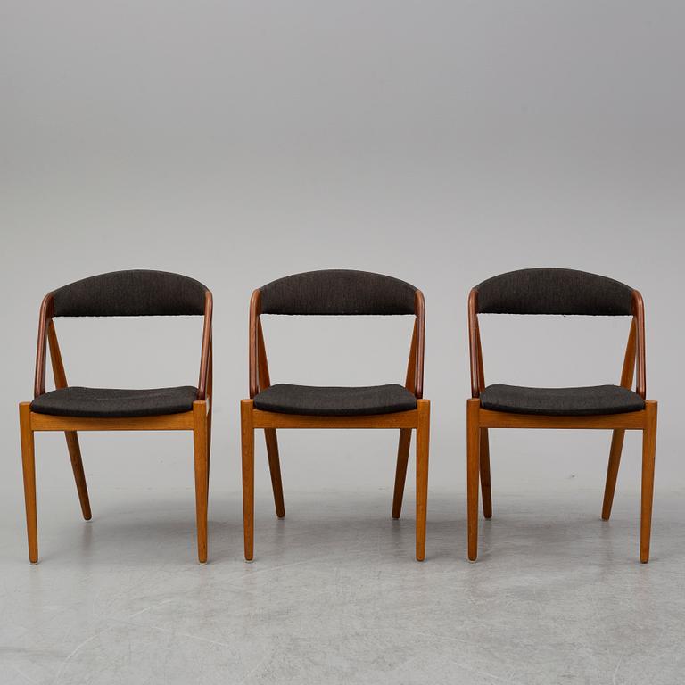 A set of three 1950's-60's chairs by Kai Kristensen, Denmark.
