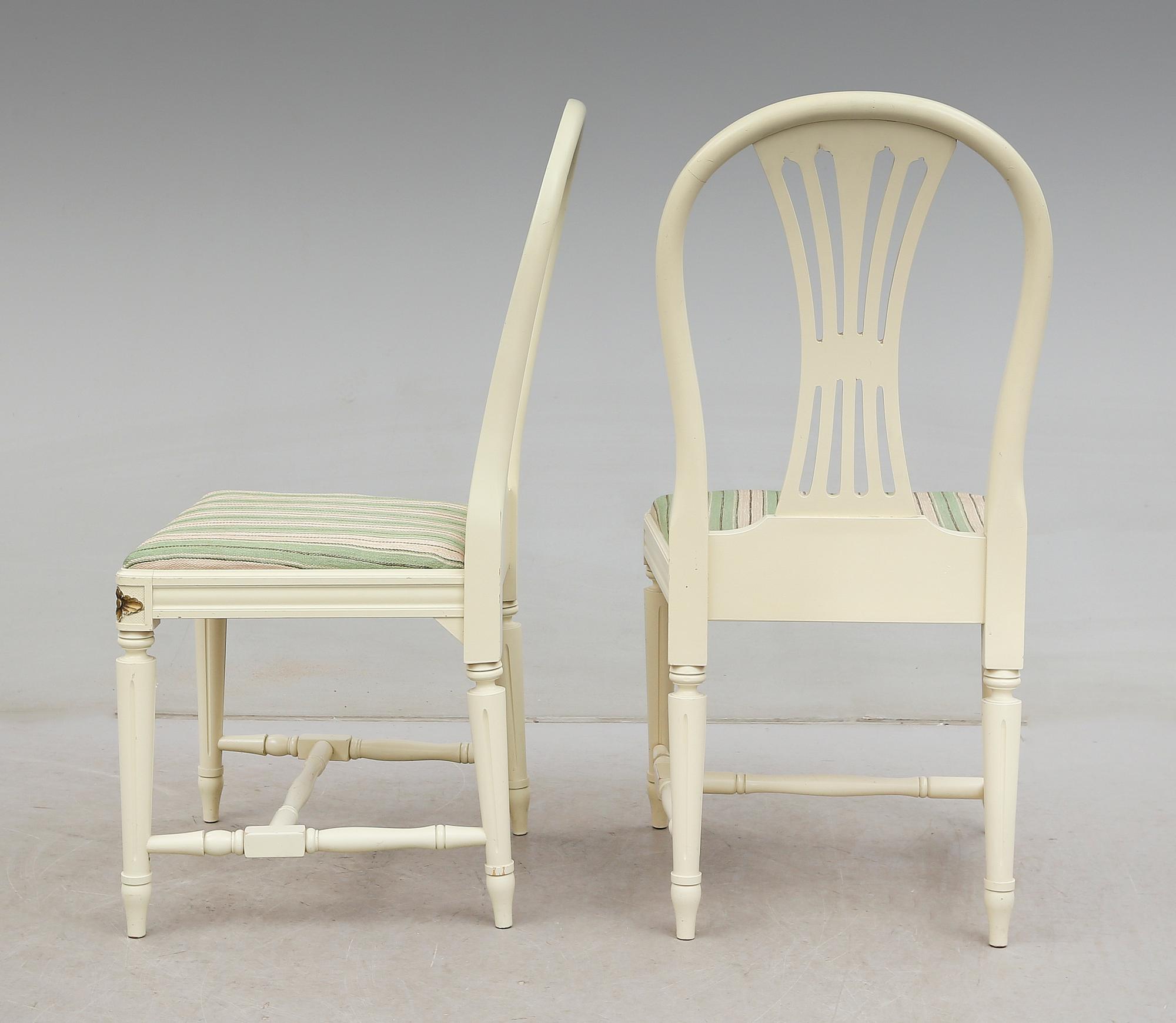 STOLAR, 4 st, gustaviansk stil, 1900-talets andra hälft.