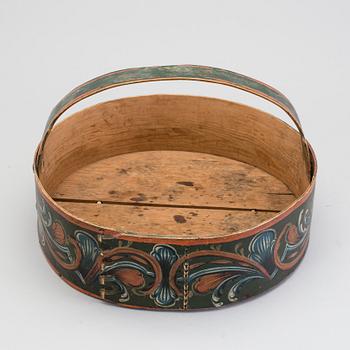 A painted folk art basket Berdalen Norway dated 1819.