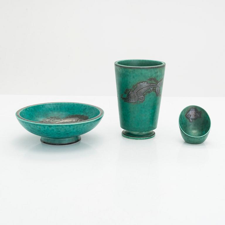 Wilhelm Kåge, An 'Argenta' vase and bowls, 2 pieces, Gustavsberg, Sweden.