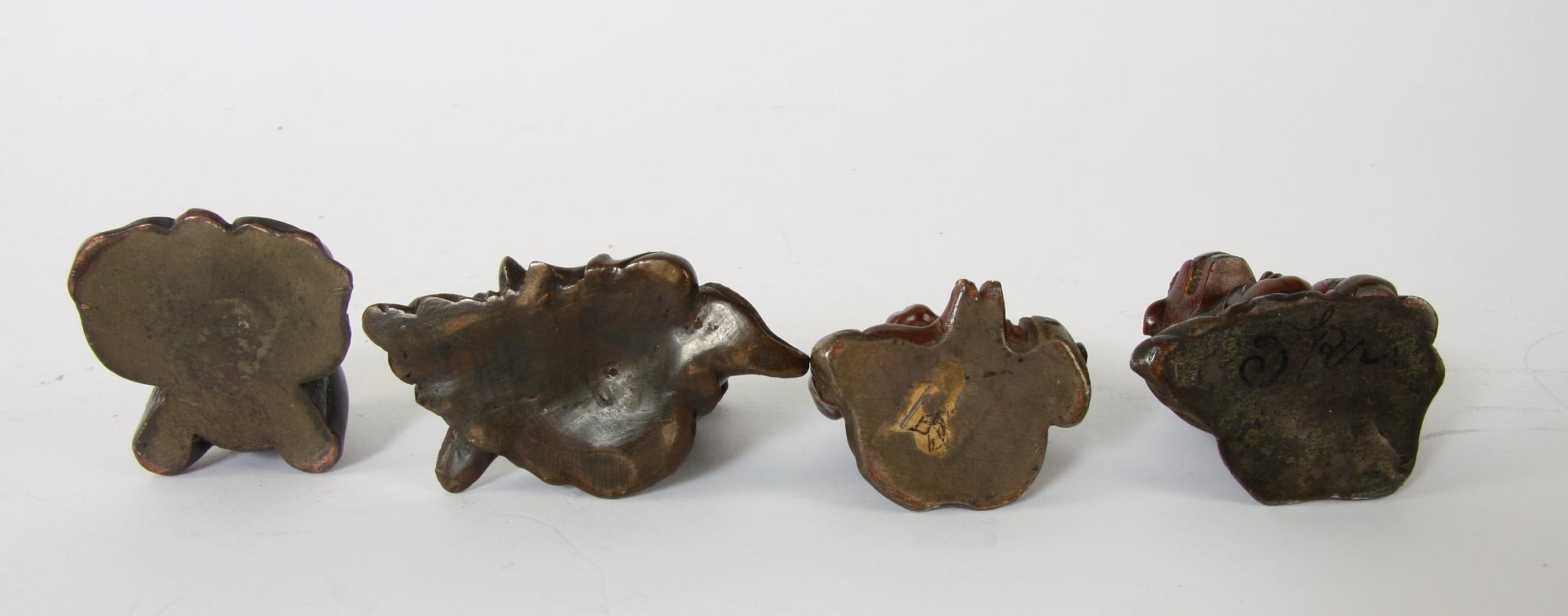 FIGURINER, 4 st, brons, trol Japan.