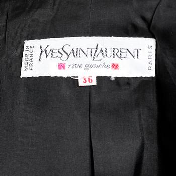 YVES SAINT LAURENT, a black and red jacket.