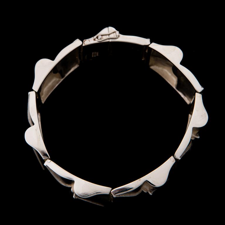 BJÖRN WECKSTRÖM, bracelet "Moonbridge", silver. Lapponia 1973.