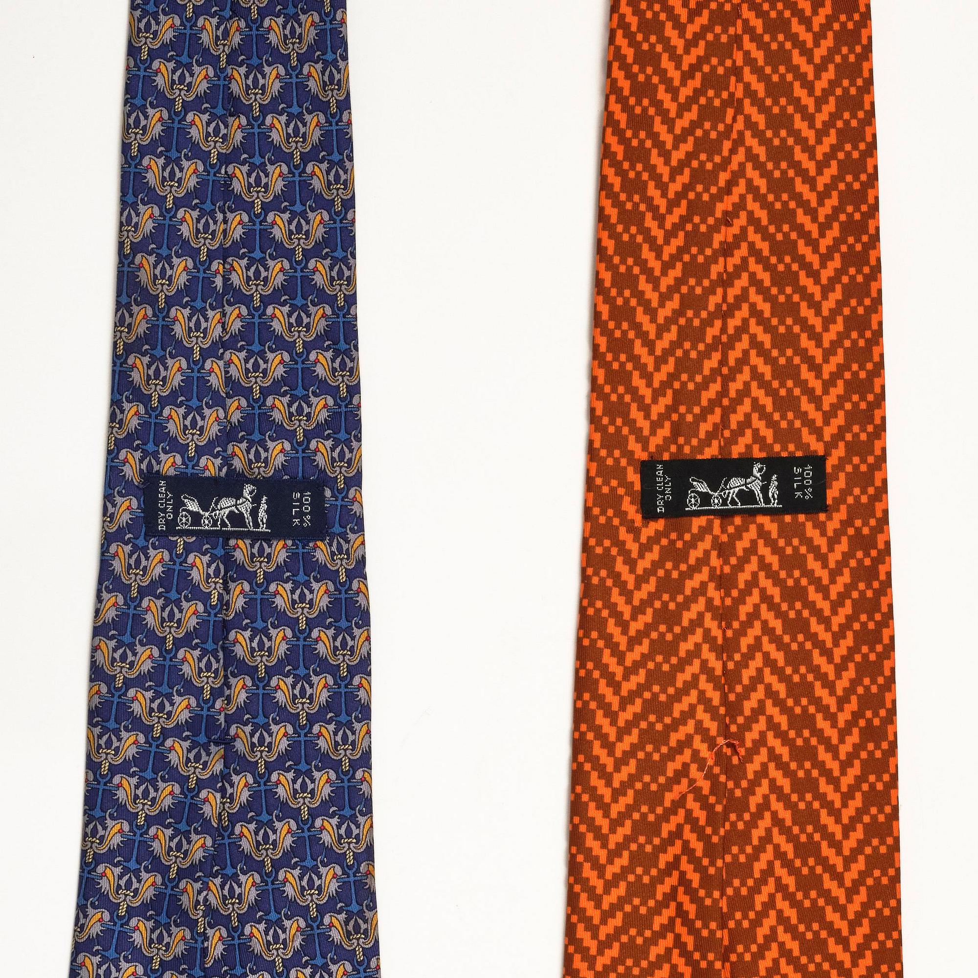 Hermès, ties, 2 pcs.
