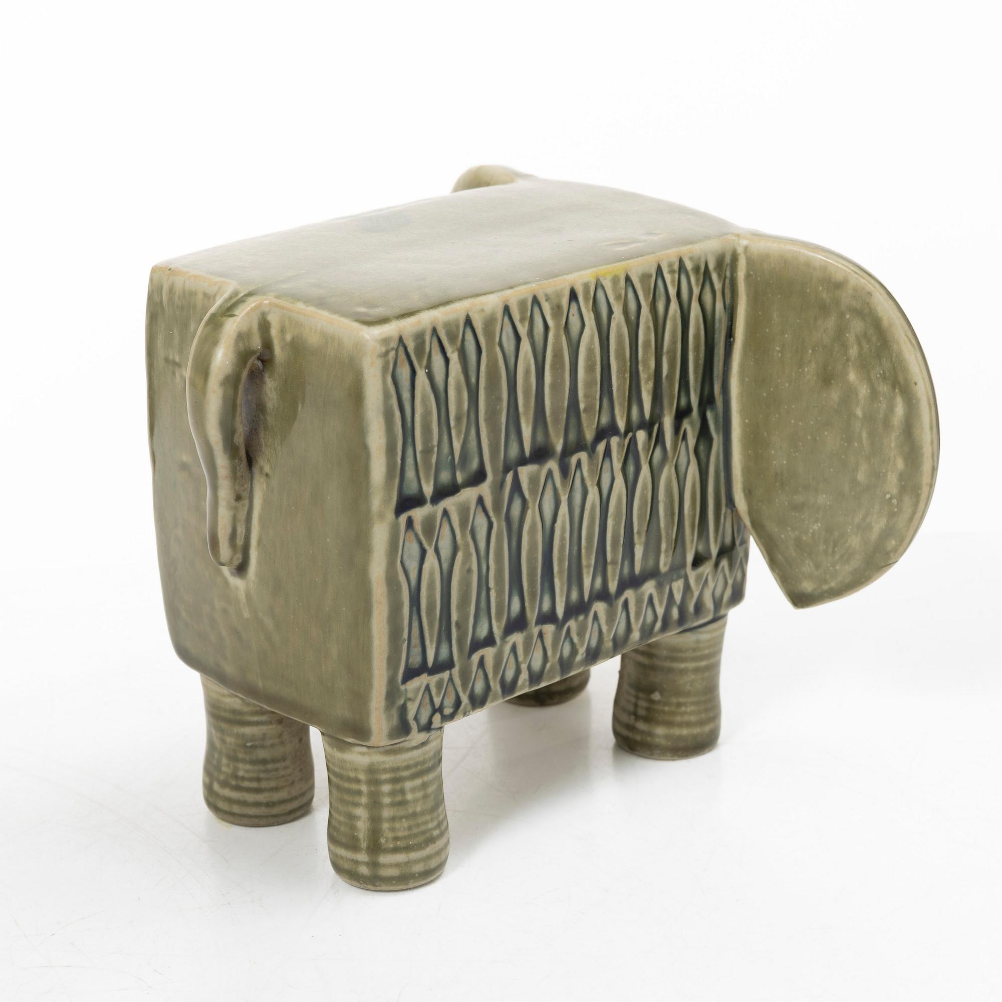 Lisa Larson, a 'Elephant' figurien, from the 'Africa' series, Gustavsberg.