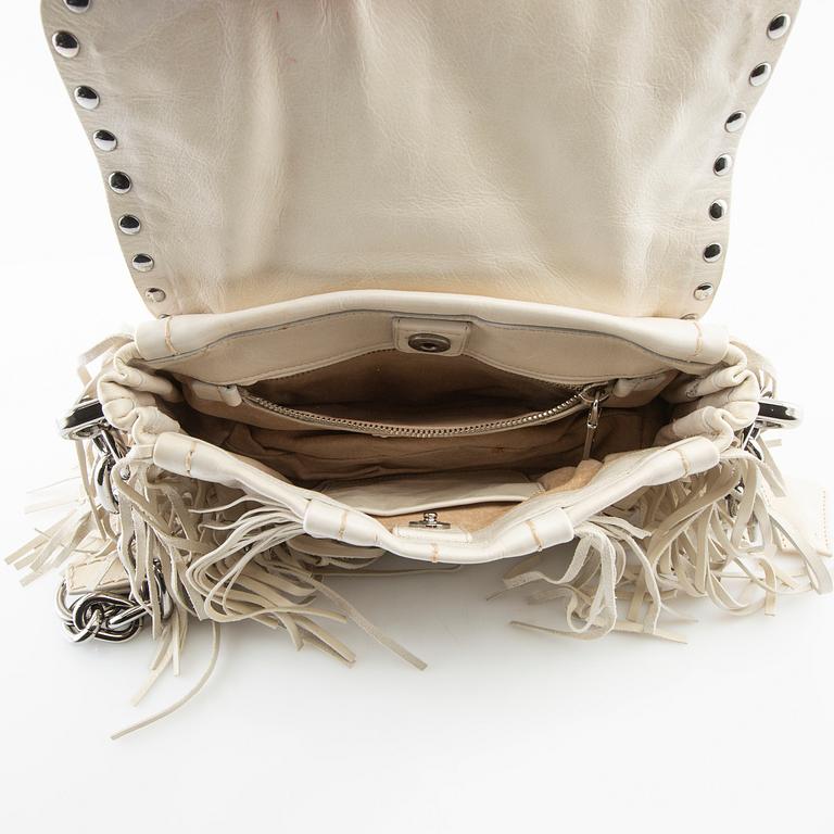 Prada, Bag "Cream Vitello Shine Leather Fringe Shoulder Bag".