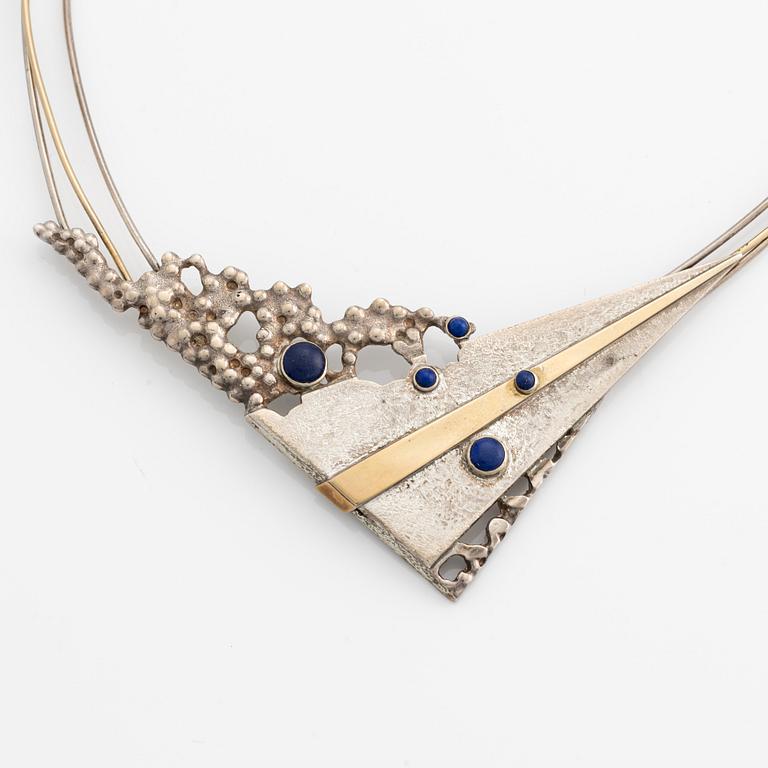 Collier, silver och lapis lazuli, Italien.