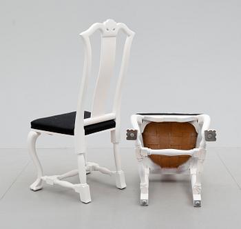 STOLAR, 6 st, barockstil, 1900-talets andra hälft.