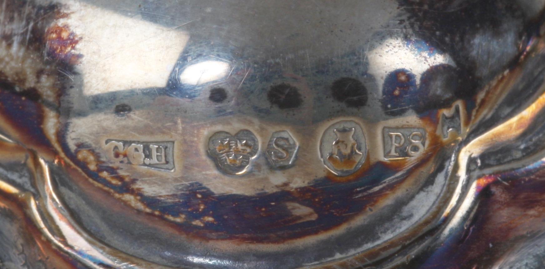 LJUSSTAKAR, ett par, silver, rokokostil, Hallberg, 1941.