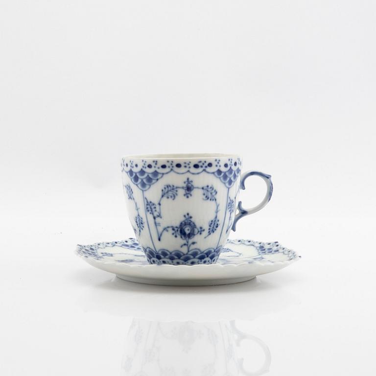 Service, 46 pieces, porcelain, Blue Fluted "Full Lace" and "Half Lace", Royal Copenhagen, Denmark.