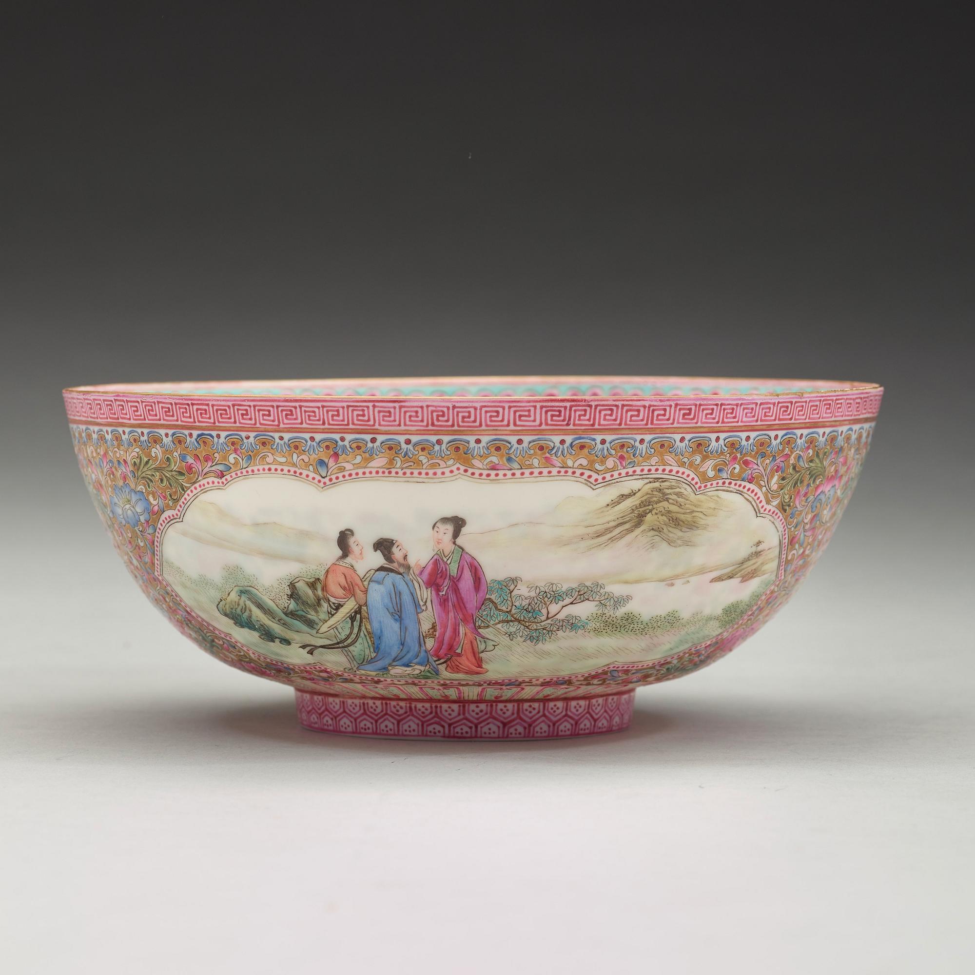 A Chinese eggshell bowl, Republic, with Qianlong mark.