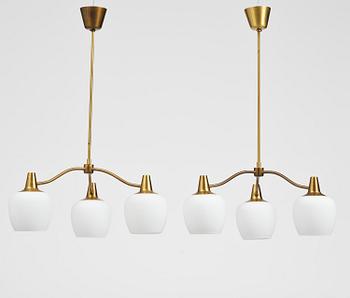 Harald Notini, a pair of ceiling lamps model 11954, Arvid Böhlmarks Lampfabrik, Stockholm, 1950s.
