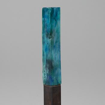 KJELL ENGMAN, a unique sand cast glass sculpture, Kosta Boda, Sweden.