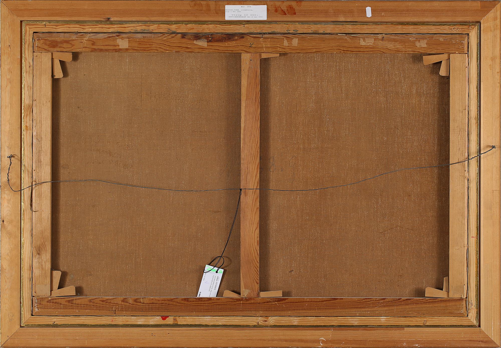 JOHAN ERICSON, olja på duk, signerad och daterad 1886.