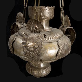 TAKLAMPA, försilvrad, rysk ortodox, 1800-tal.