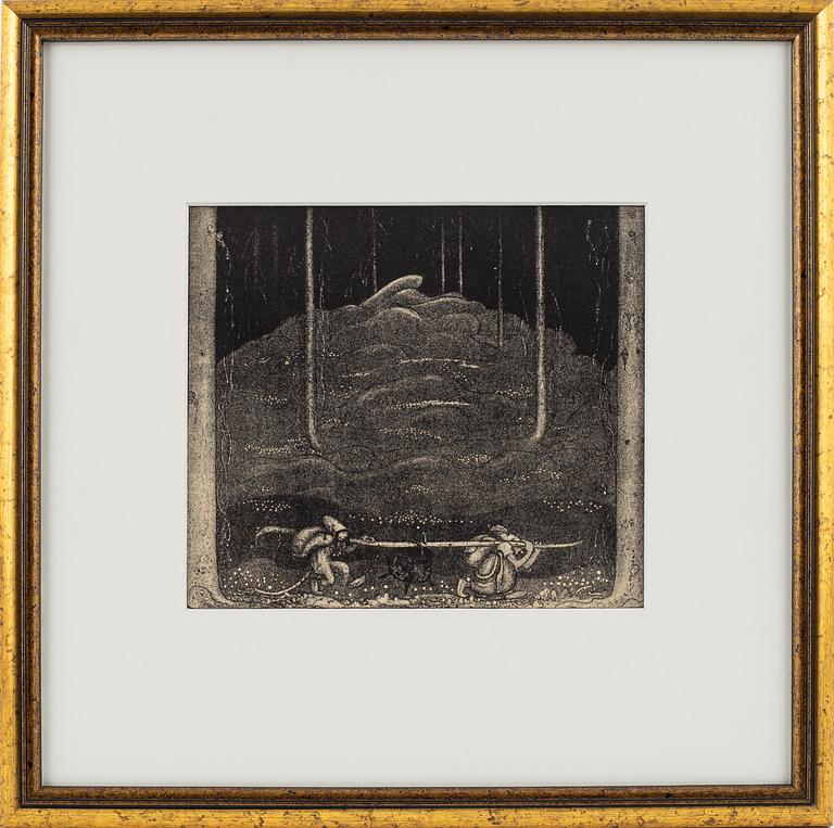 John Bauer, mezzotype, published by, Åhlén & Åkerlunds, Stockholm 1918, bibliophile edition, 166/200.