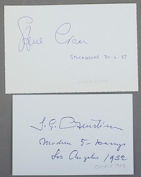 IDROTTSAUTOGRAFER, 4 st, Emil Zatopek, Steve Cram, Stanley Matthews, Johan Gabriel Oxenstierna.
