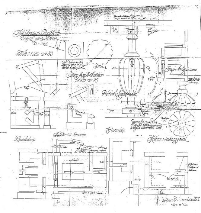 Gunnar Asplund, matbord, utfört till lärarrummet på Karlshamns realskola, ca 1912-1918.