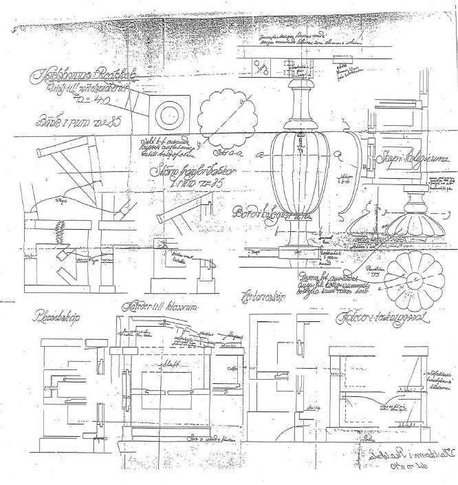 Gunnar Asplund, matbord, utfört till lärarrummet på Karlshamns realskola, ca 1912-1918.