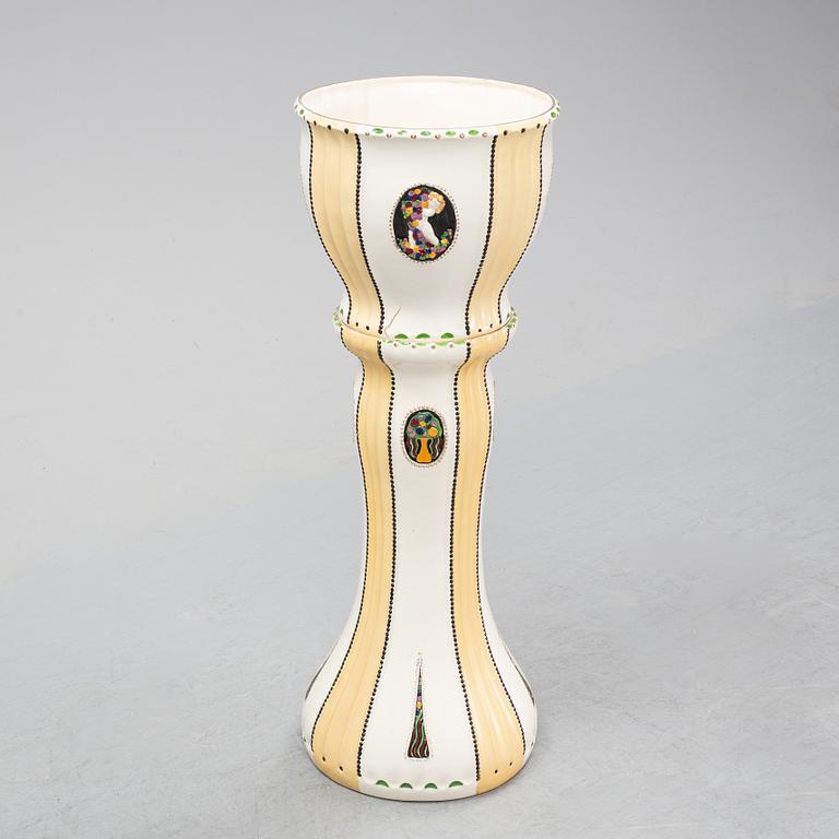 Julius Dressler, a ceramic plant pot and pedestal, Austria, early 20th Century.